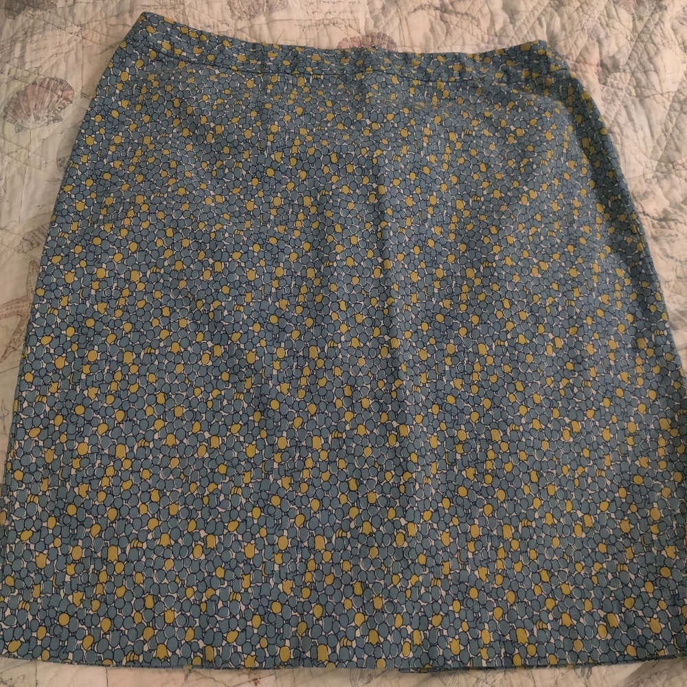 Women's TALBOT'S blue and yellow floral print skirt size 14